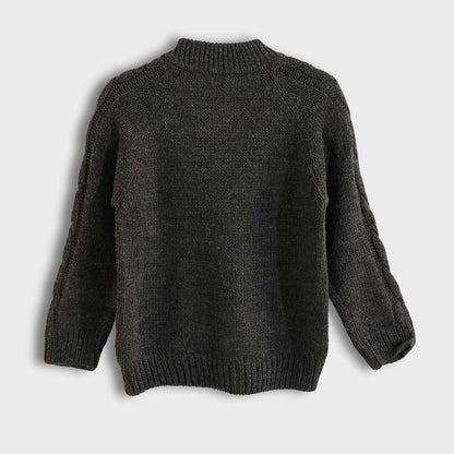 Knitted Pullover With Zipper - بلوفر محبوك بسحاب