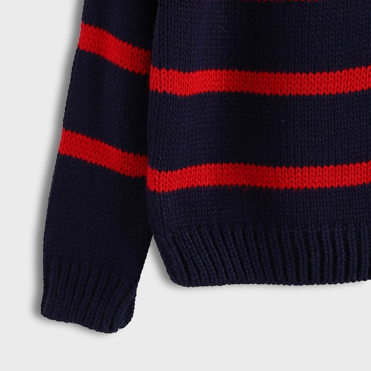 Striped Pullover Crew Bouclette - بلوزة مخططة مع بلوزة دائرية