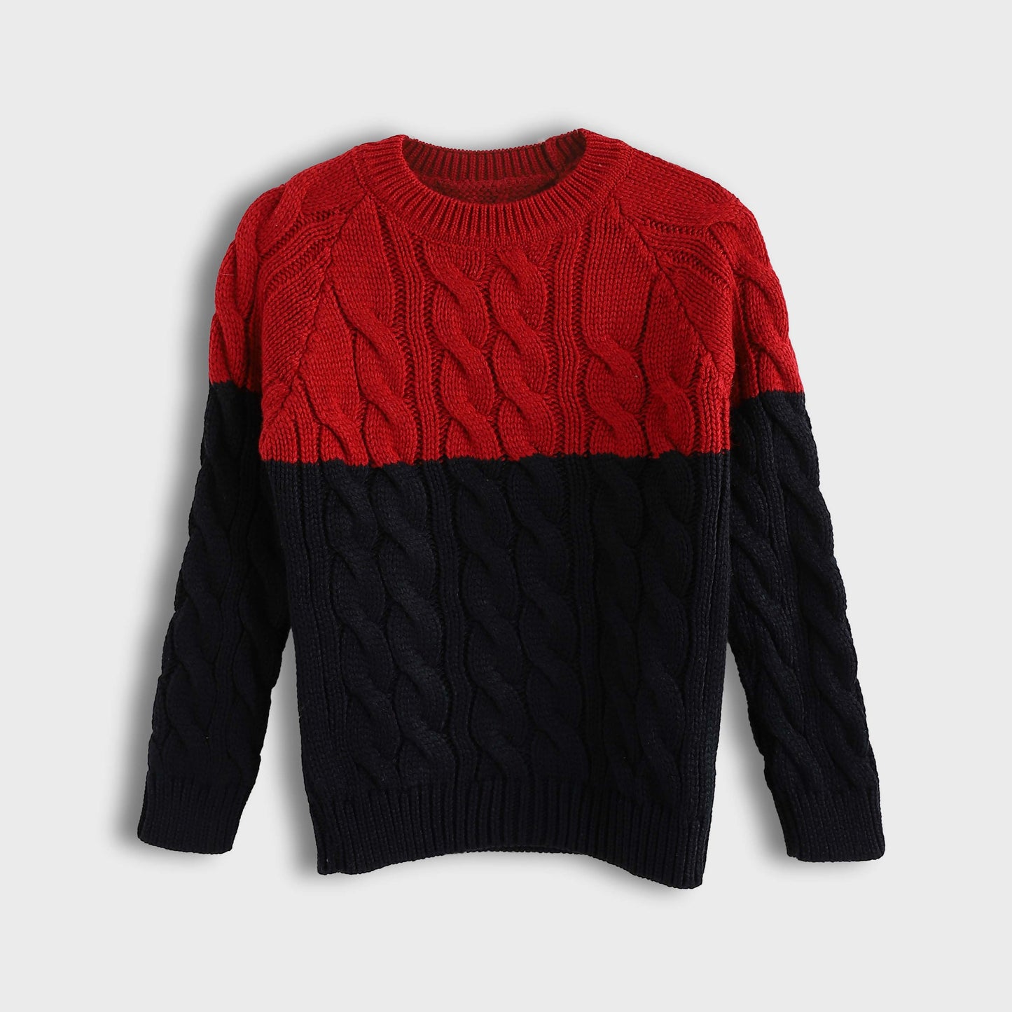 Knitted Crew Neck Pullover - بلوفر محبوك برقبة دائرية