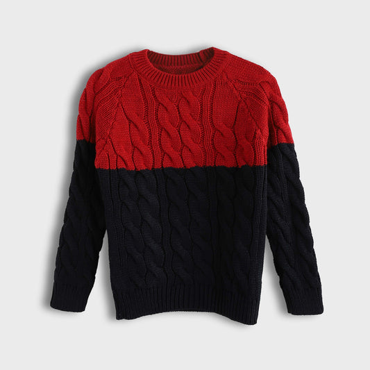 Knitted Crew Neck Pullover - بلوفر محبوك برقبة دائرية