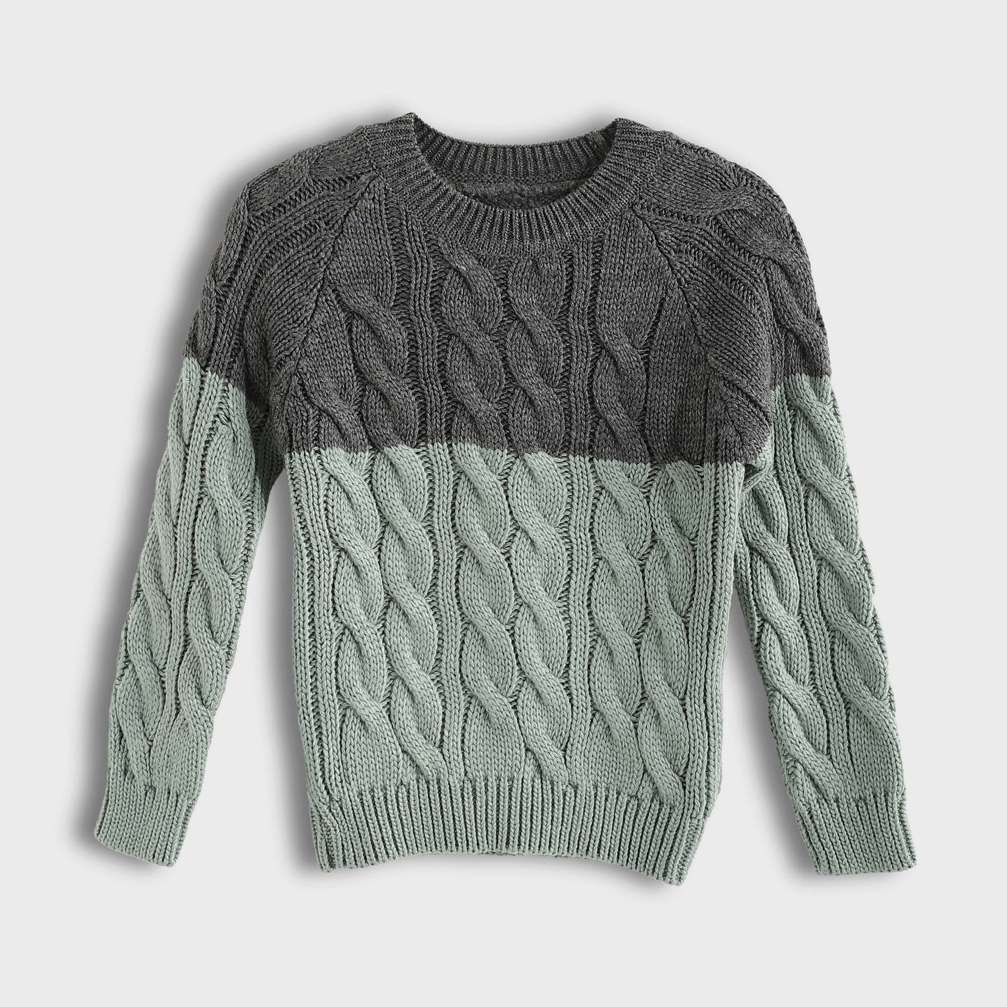 Knitted Crew Neck Pullover - بلوفر محبوك برقبة دائرية