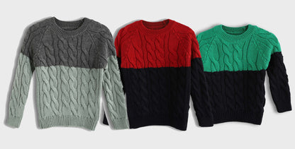 Bundle Of 3 Pullover Round Knitted Mini Neck