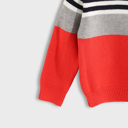 Striped Crew Neck Pullover - بلوفر مخطط برقبة دائرية