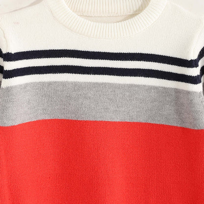 Striped Crew Neck Pullover - بلوفر مخطط برقبة دائرية