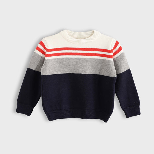 Striped Crew Neck Pullover - بلوفر مخطط برقبة دائرية