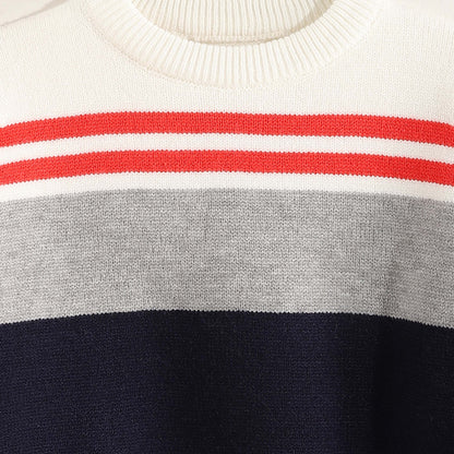 Striped Crew Neck Pullover - بلوفر مخطط برقبة دائرية