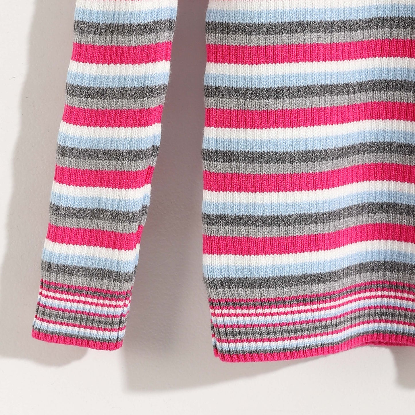 Baby Girls Round Neck Striped Pullover
