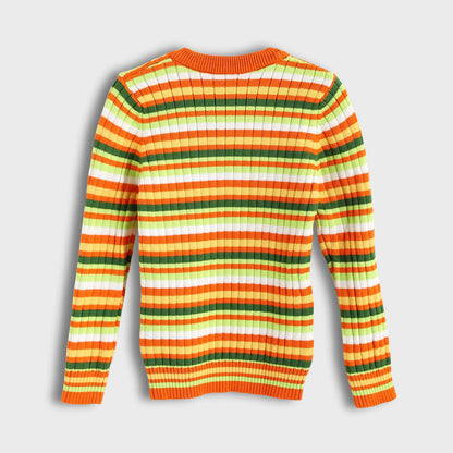 Round Neck Striped Pullover