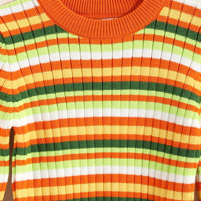 Round Neck Striped Pullover