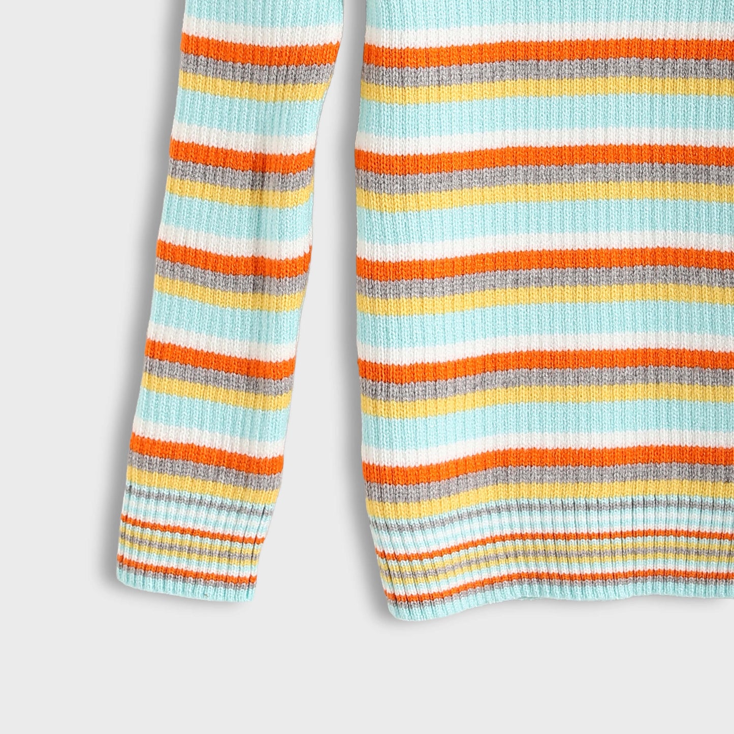 Baby Girls Round Neck Striped Pullover