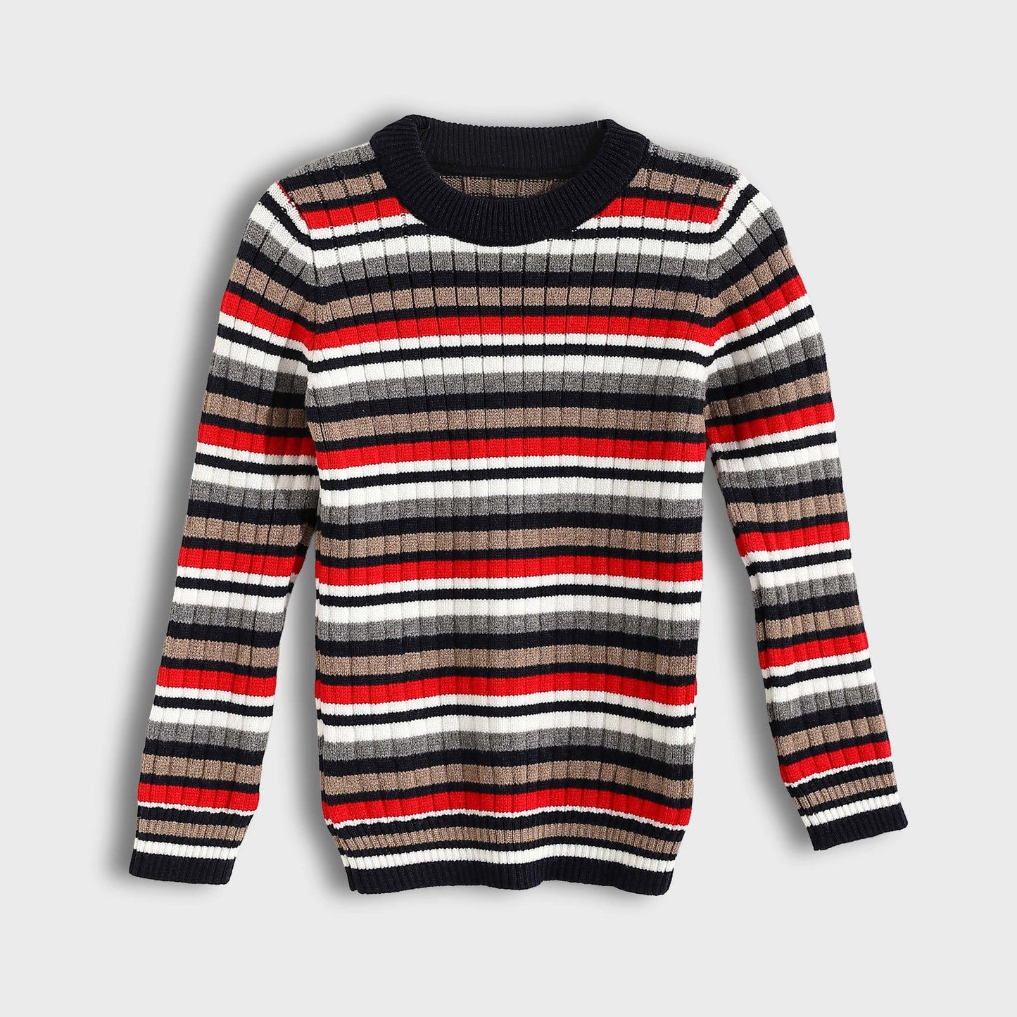 Baby Boys Round Neck Striped Pullover