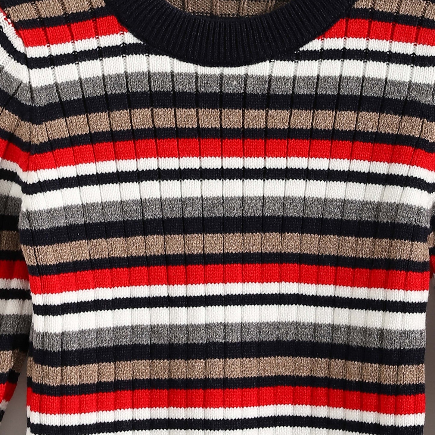 Baby Boys Round Neck Striped Pullover