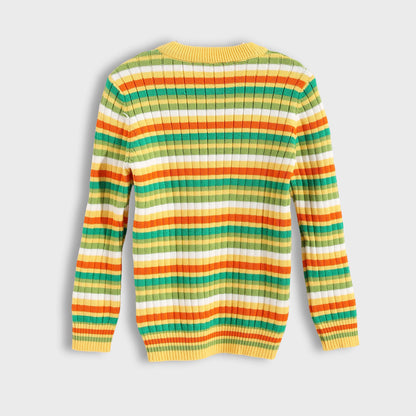 Round Neck Striped Pullover