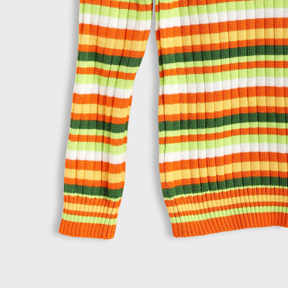 Round Neck Striped Pullover