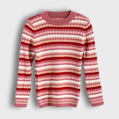 Bundle of 4 Round Neck Striped Pullovers