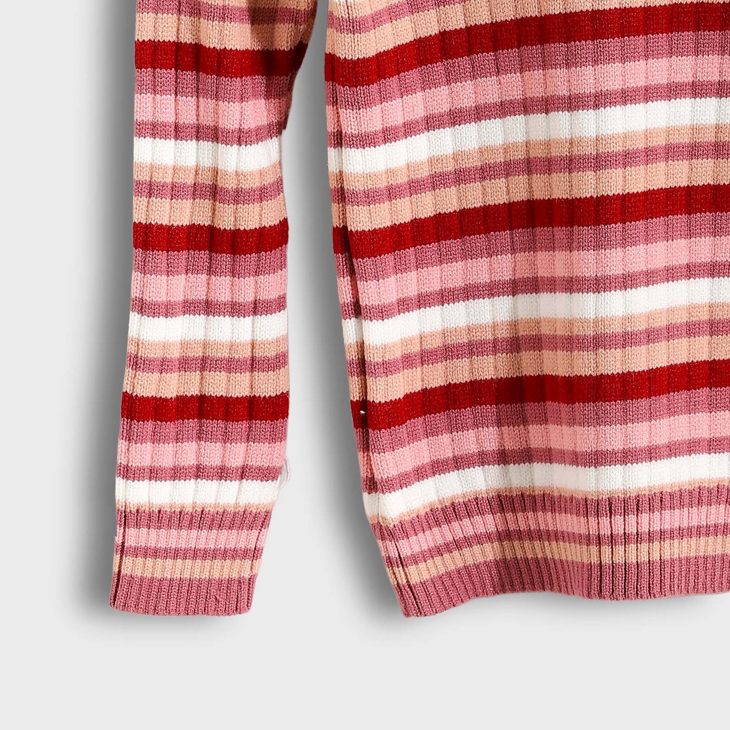 Baby Girls Round Neck Striped Pullover