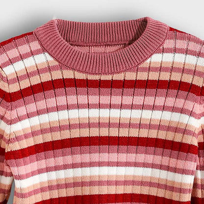Bundle of 4 Round Neck Striped Pullovers