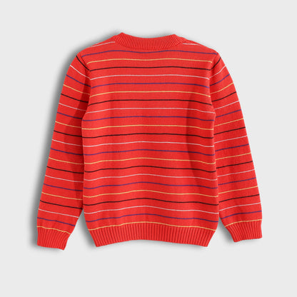 Baby Boys Round Neck Thin Strips Pullover
