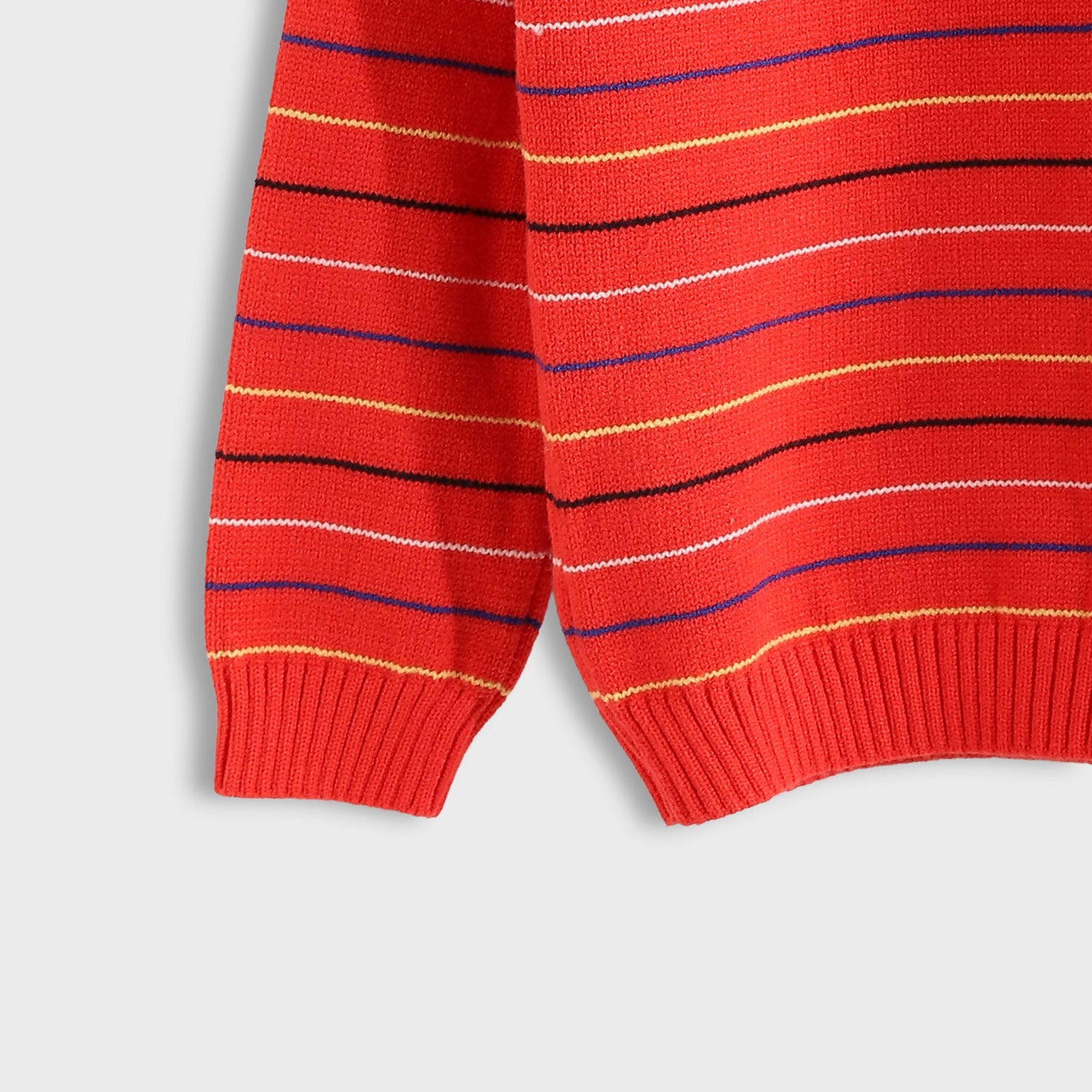 Boys Round Neck Thin Strips Pullover