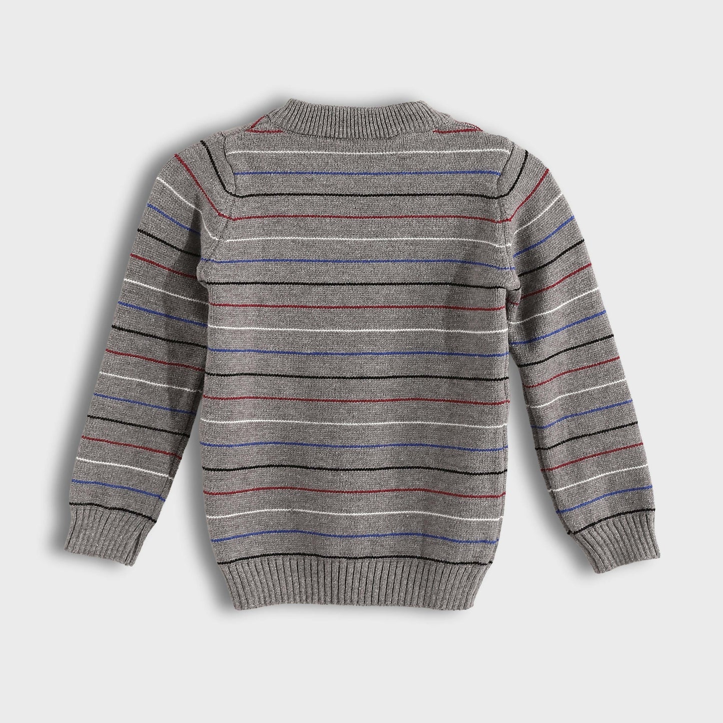 Boys Round Neck Thin Strips Pullover