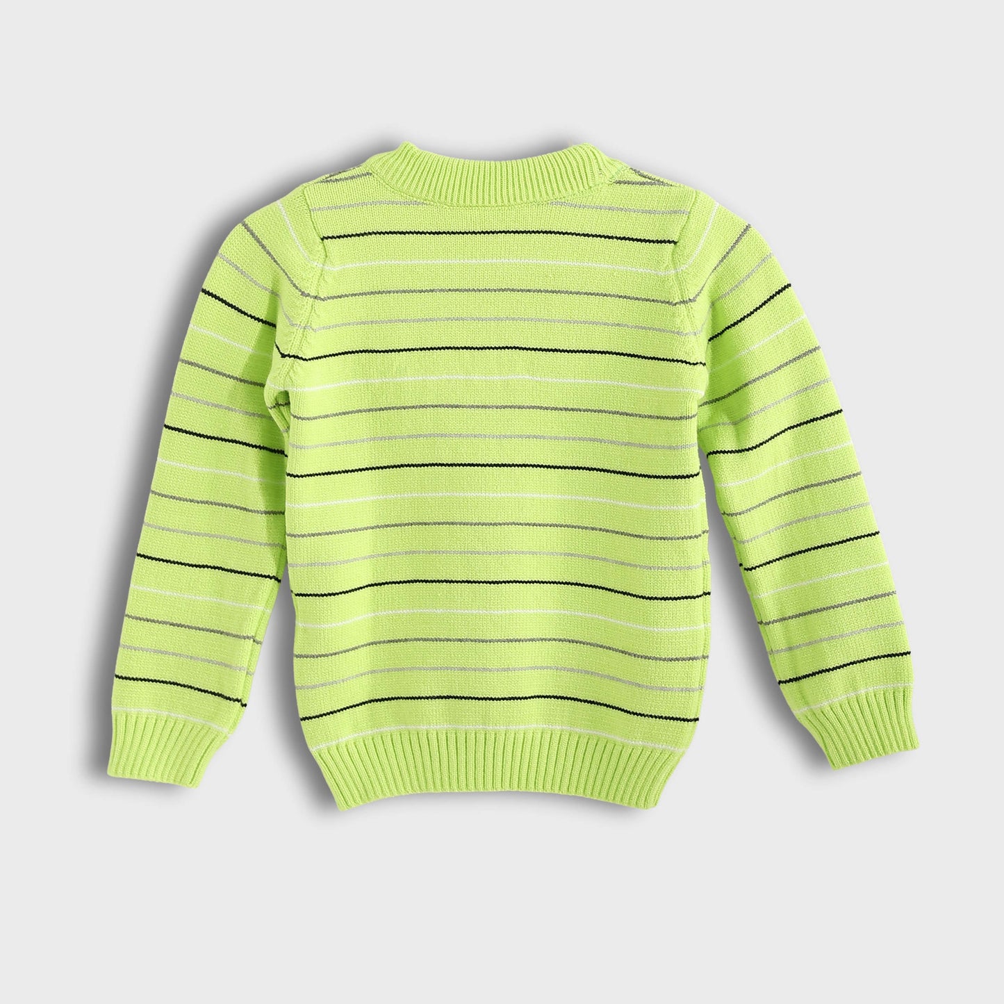 Boys Round Neck Thin Strips Pullover