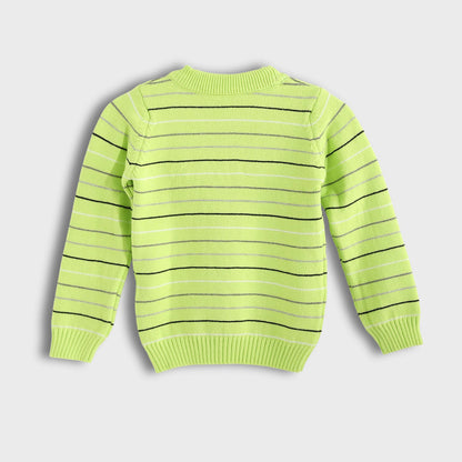 Baby Boys Round Neck Thin Strips Pullover