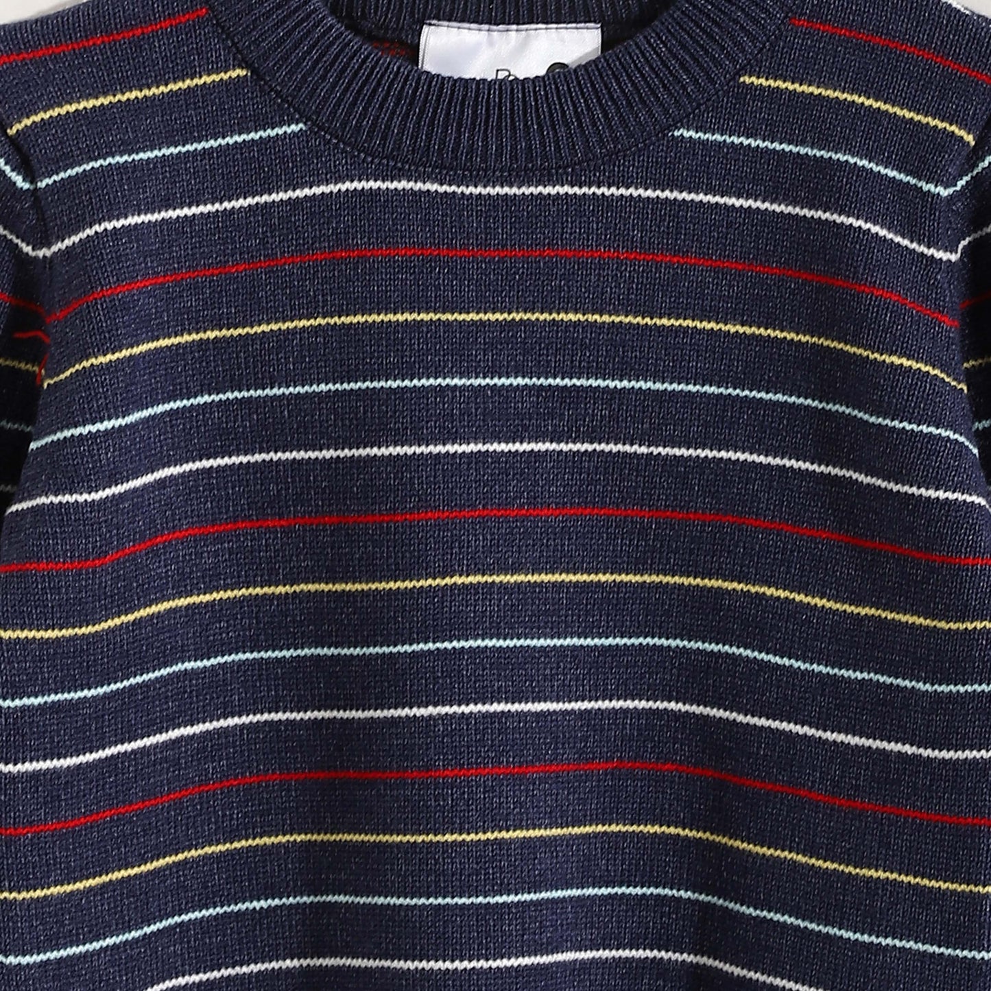 Baby Boys Round Neck Thin Strips Pullover
