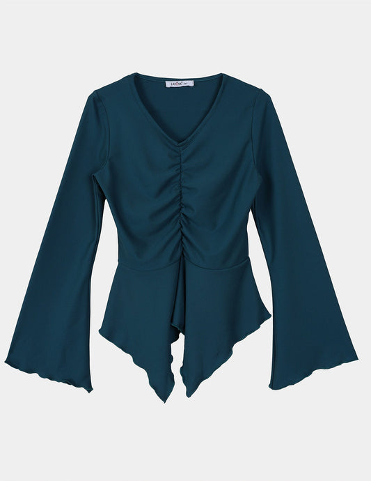 Ruched Asymmetrical Blouse
