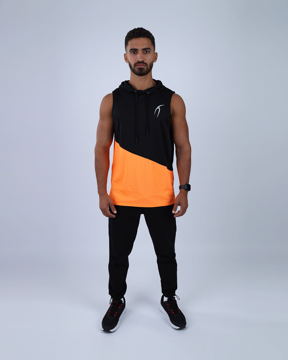 Orange Sleeveless Breathable Hoodie