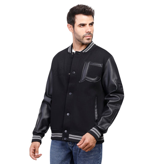 Baseball Leather Sleeve Jacket