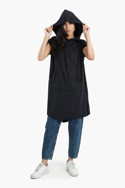 Summer Hooded Long Poncho Top