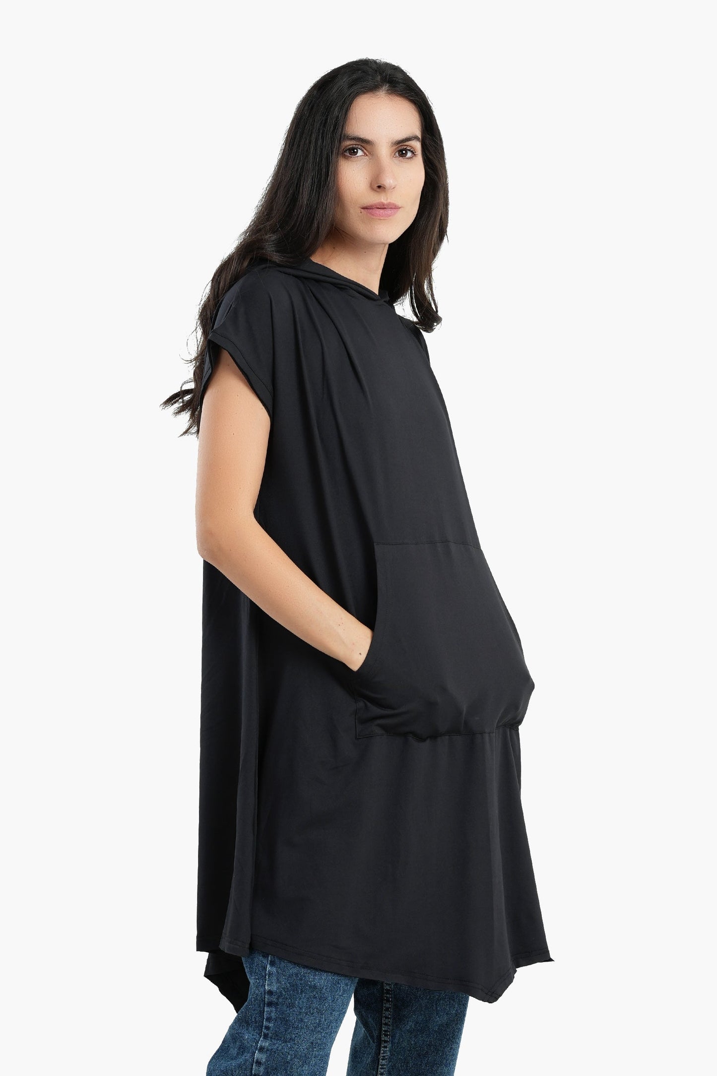 Summer Hooded Long Poncho Top