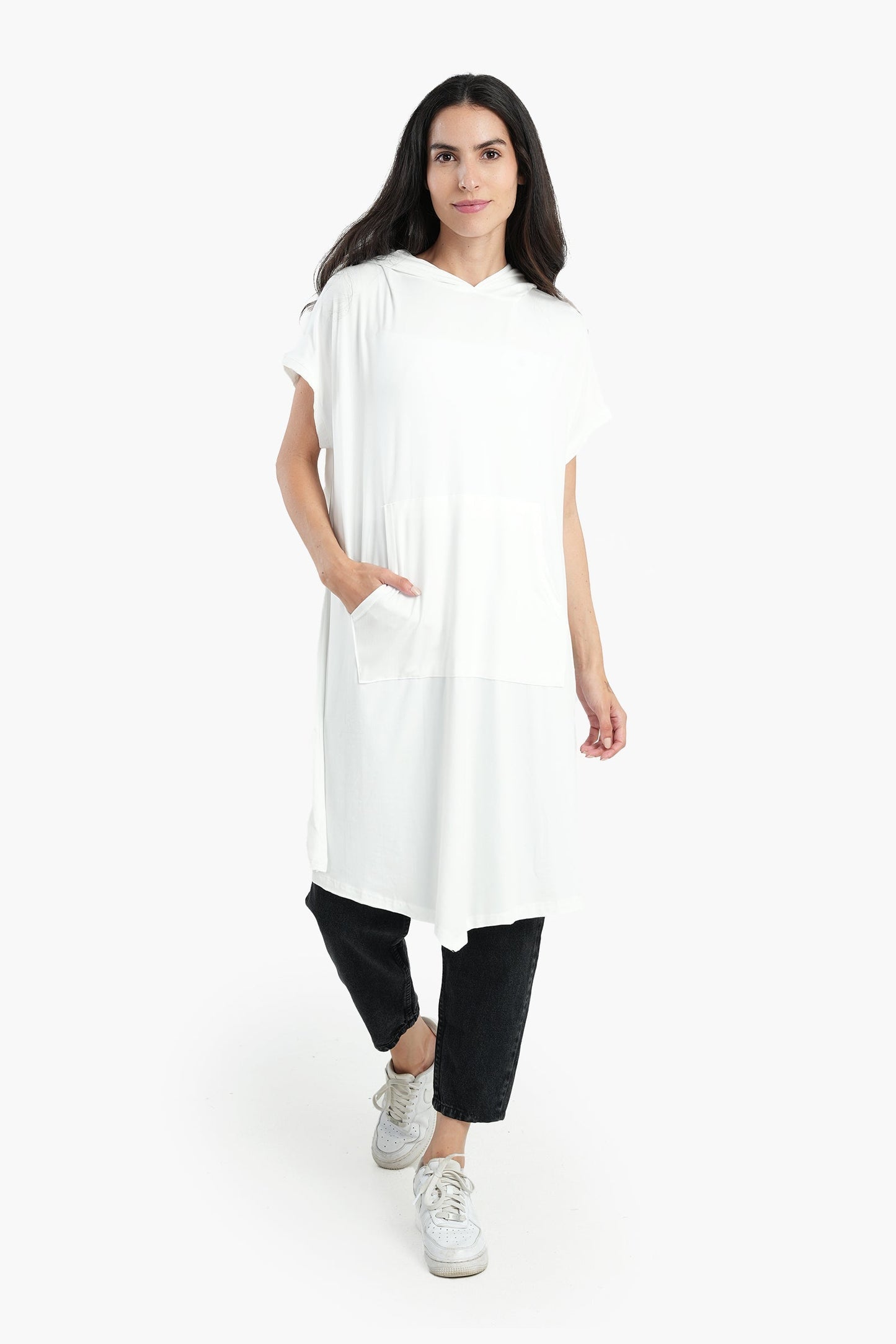 Summer Hooded Long Poncho Top