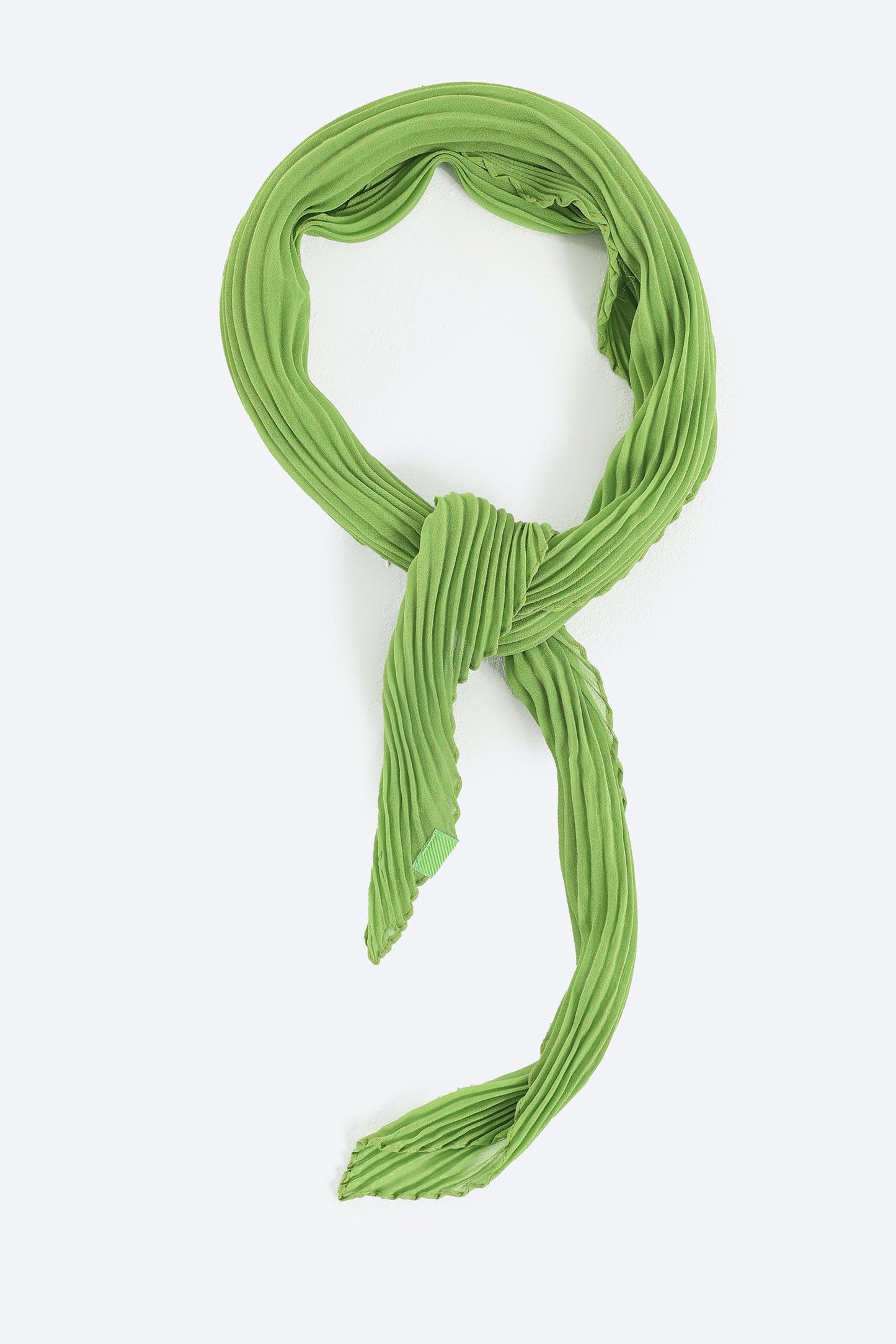 Pistache Chiffon Plisse Scarf