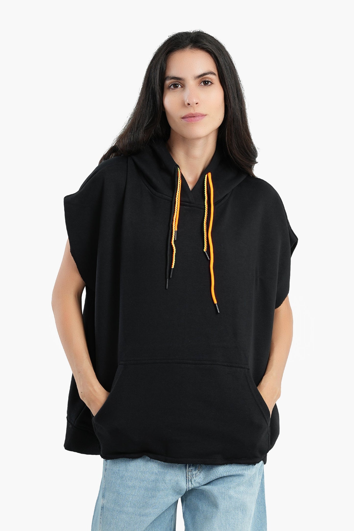 Cotton Hoodie with Short Sleeves