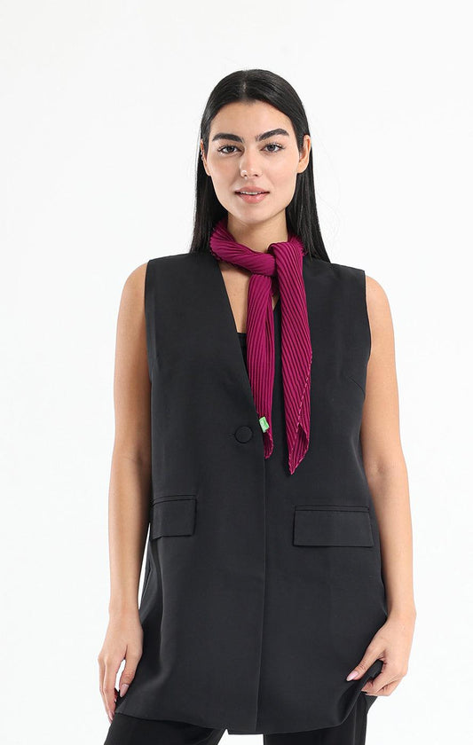 Magenta Chiffon Plisse Scarf