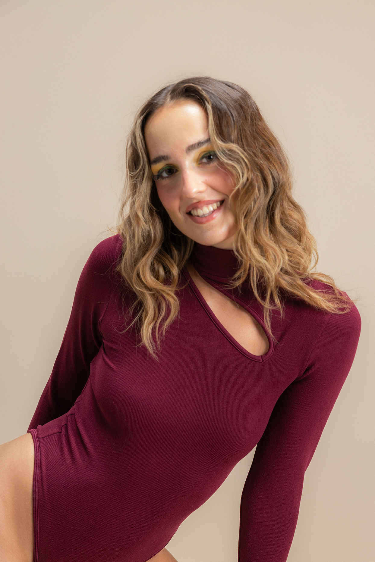 Ribbed Cutout Microfiber Bodysuit