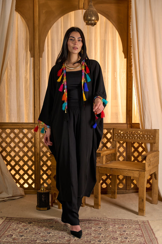 Kimono with Colorful Tassels