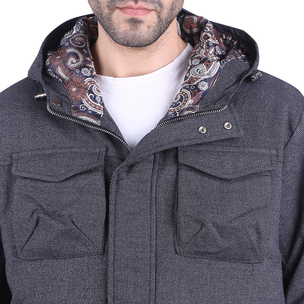 Side Pocket Hooded Jacket