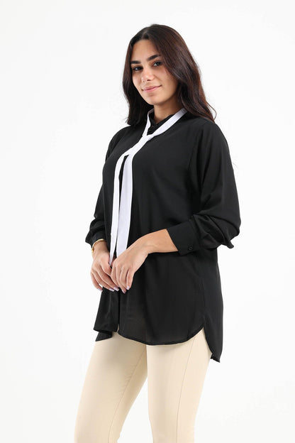 Crepe Blouse with Tie Knot