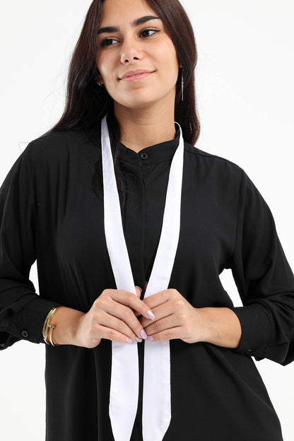 Crepe Blouse with Tie Knot