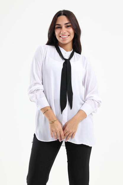 Crepe Blouse with Tie Knot