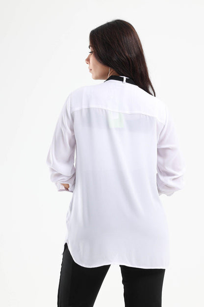 Crepe Blouse with Tie Knot