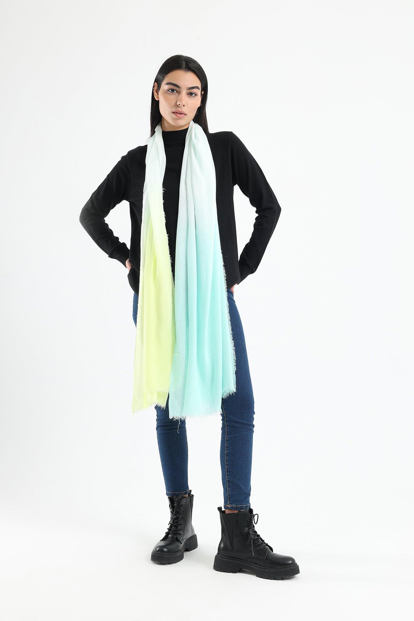 Light Mint Colored Cotton Scarf