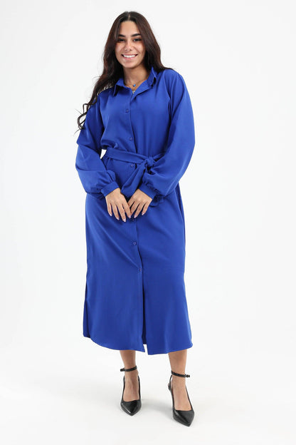 فستان قميص متوسط الطول