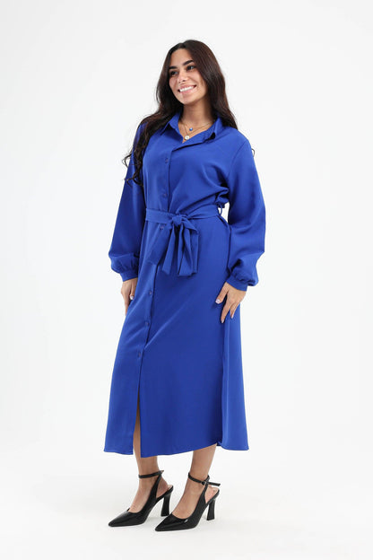 فستان قميص متوسط الطول