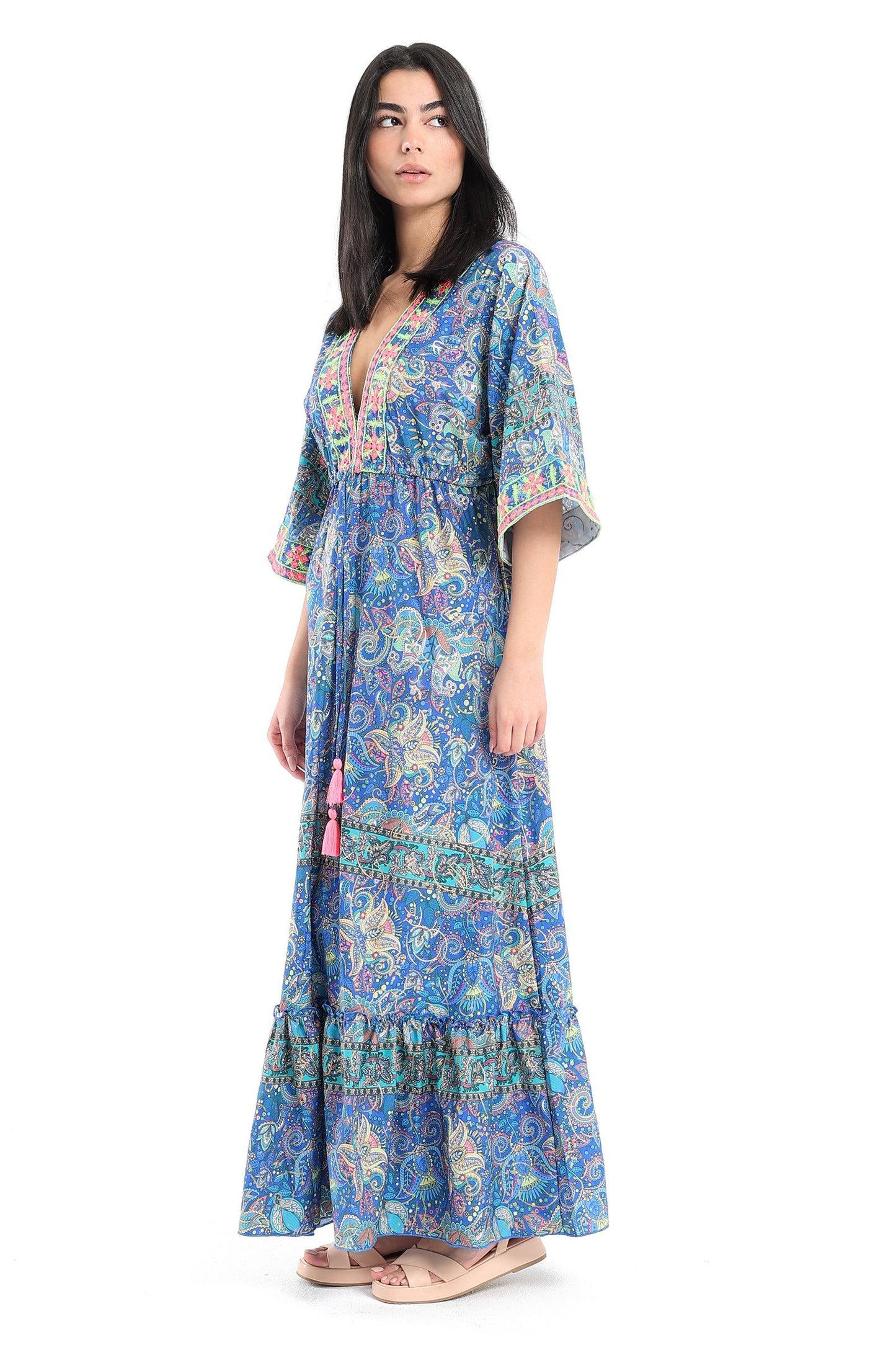 Tiered Dress with Drawstring