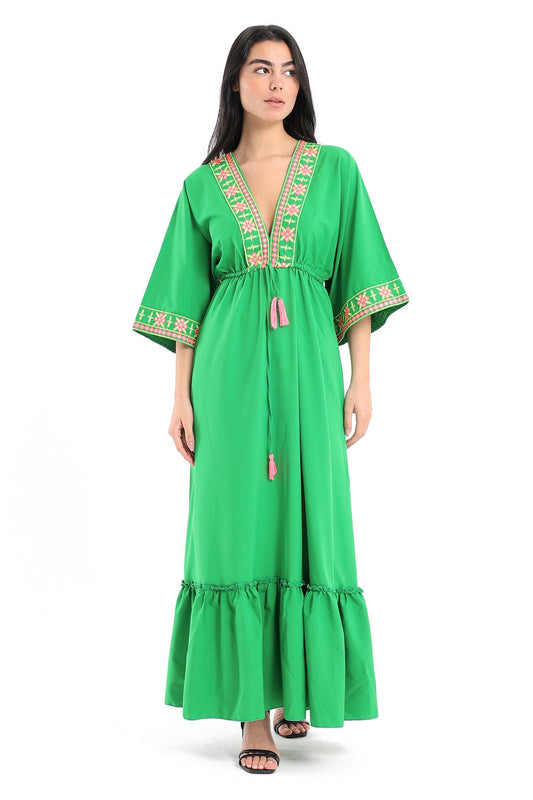 Embroidery V-Neck Dress