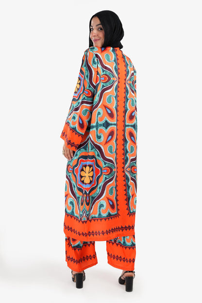 Satin Midi Length Kimono