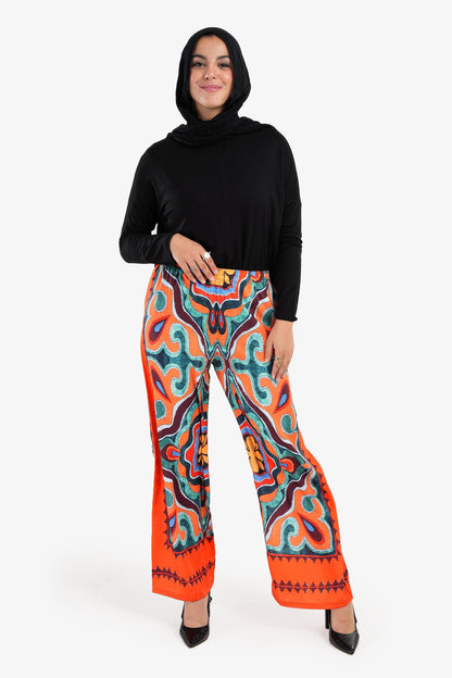 Satin Full Printed Pants